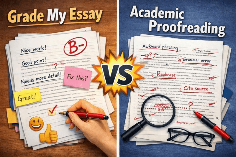 Grade My Essay vs Academic Proofreading: Why PagePeek Goes Beyond Basic Corrections